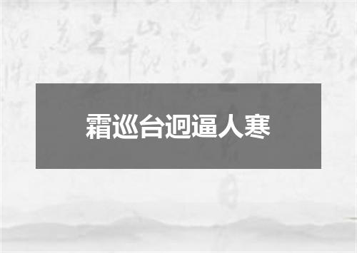 霜巡台迥逼人寒