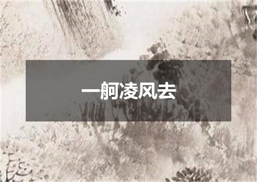 一舸凌风去