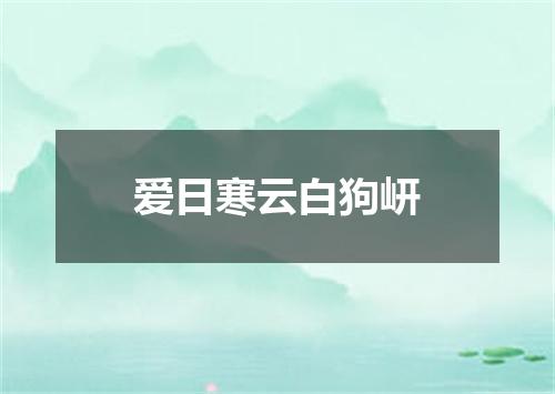 爱日寒云白狗岍