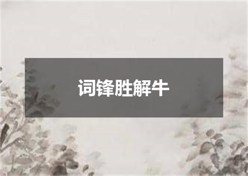 词锋胜解牛