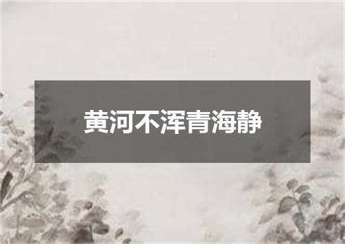 黄河不浑青海静