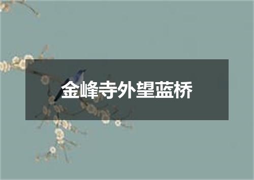 金峰寺外望蓝桥