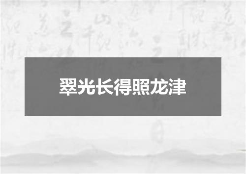 翠光长得照龙津