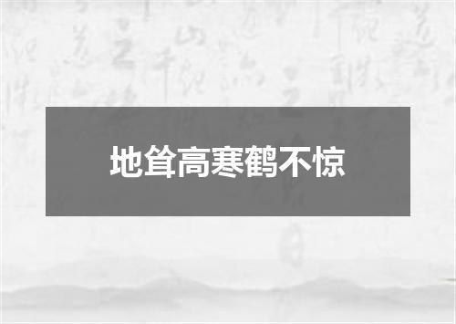 地耸高寒鹤不惊