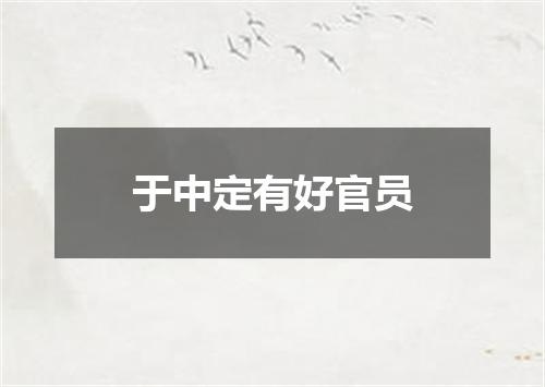 于中定有好官员
