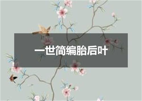 一世简编胎后叶