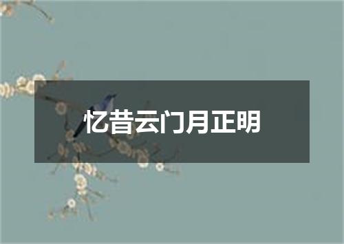 忆昔云门月正明