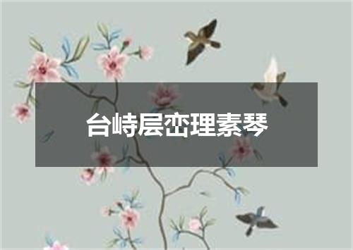 台峙层峦理素琴
