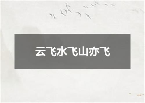 云飞水飞山亦飞