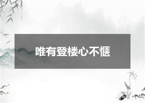 唯有登楼心不惬