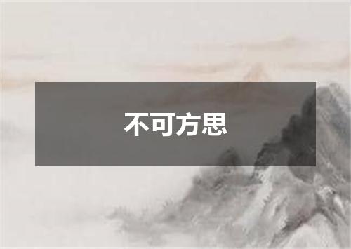不可方思