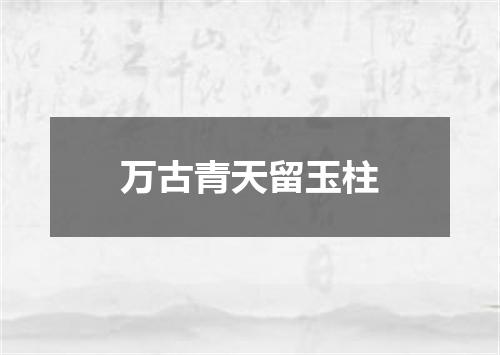 万古青天留玉柱