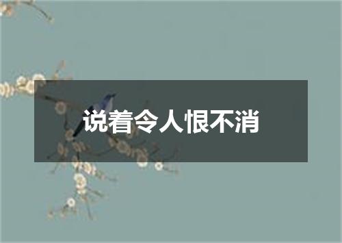 说着令人恨不消