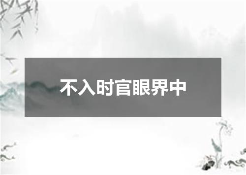 不入时官眼界中