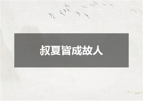 叔夏皆成故人