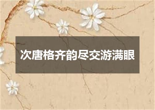 次唐格齐韵尽交游满眼