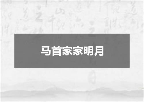 马首家家明月