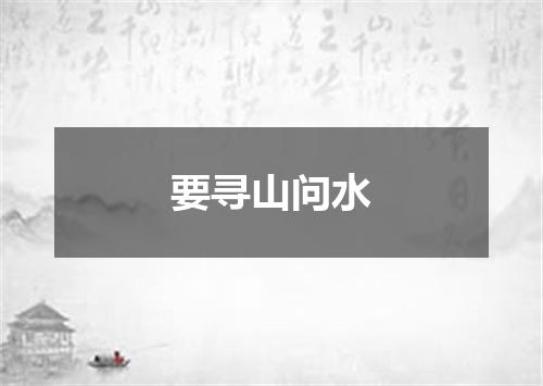 要寻山问水