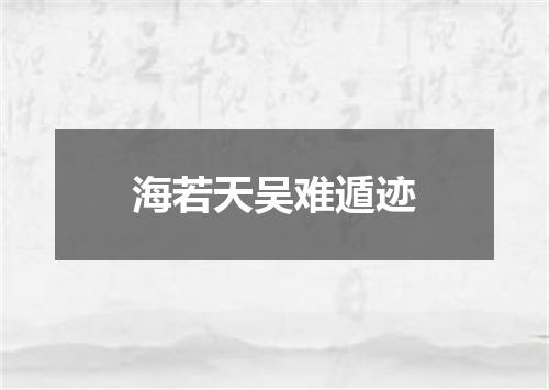 海若天吴难遁迹