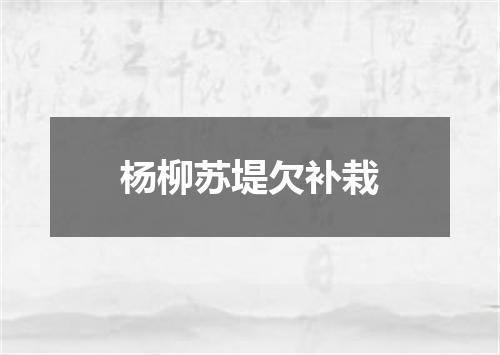 杨柳苏堤欠补栽