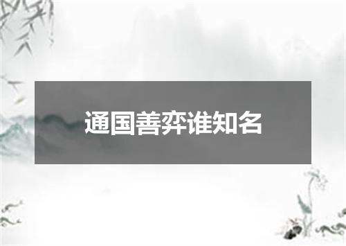 通国善弈谁知名
