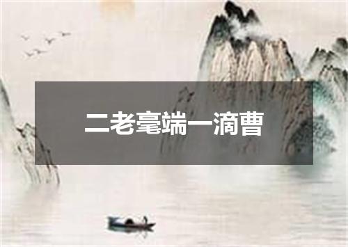 二老毫端一滴曹
