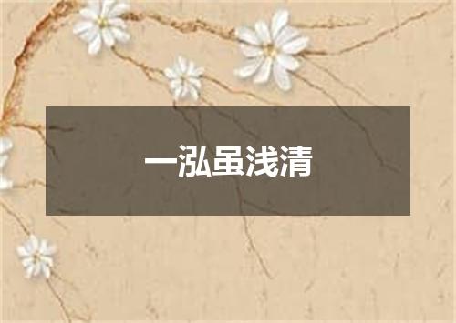 一泓虽浅清