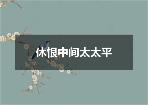 休恨中间太太平