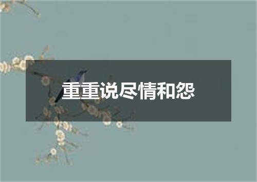 重重说尽情和怨