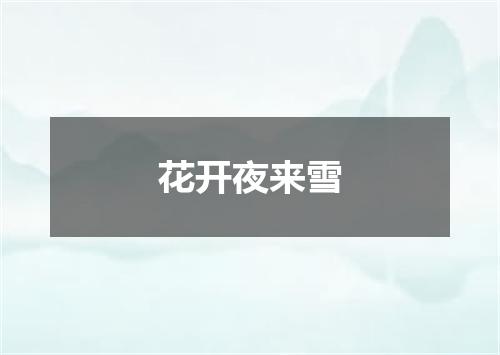 花开夜来雪