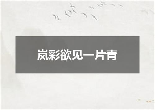 岚彩欲见一片青