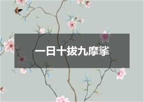 一日十拔九摩挲