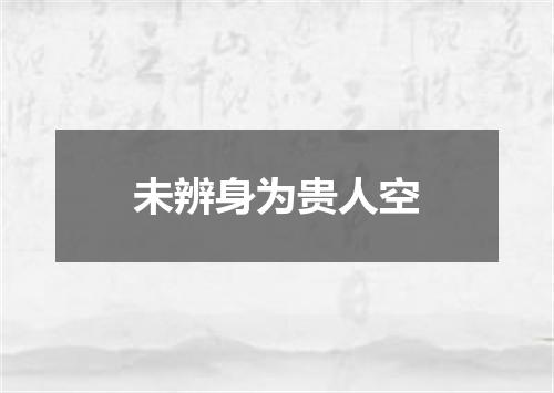 未辨身为贵人空