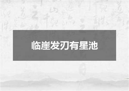 临崖发刃有星池