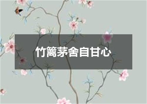竹篱茅舍自甘心