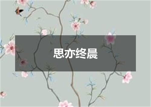 思亦终晨