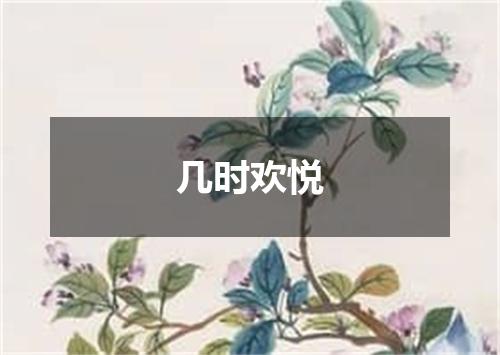 几时欢悦