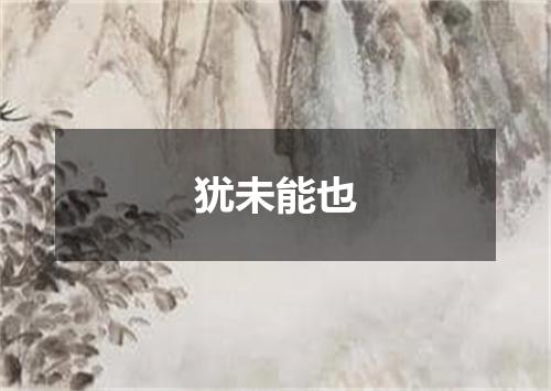 犹未能也