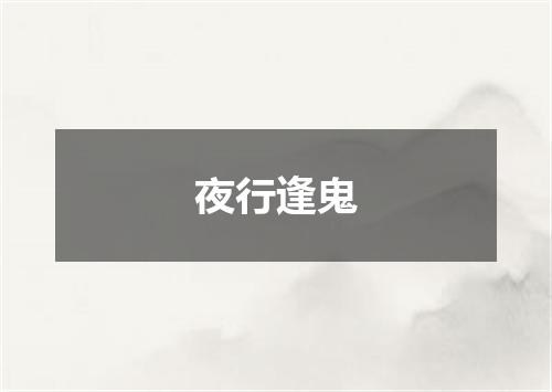 夜行逢鬼