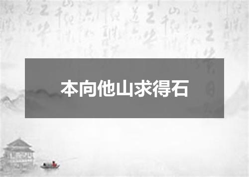 本向他山求得石