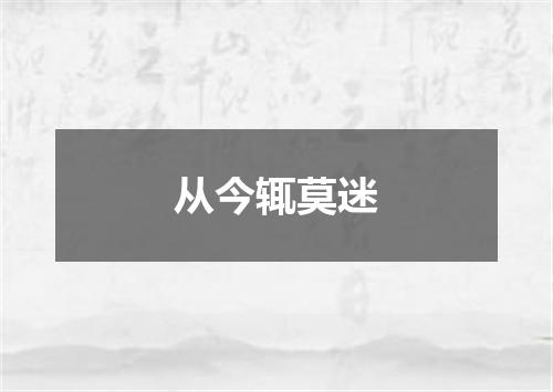 从今辄莫迷