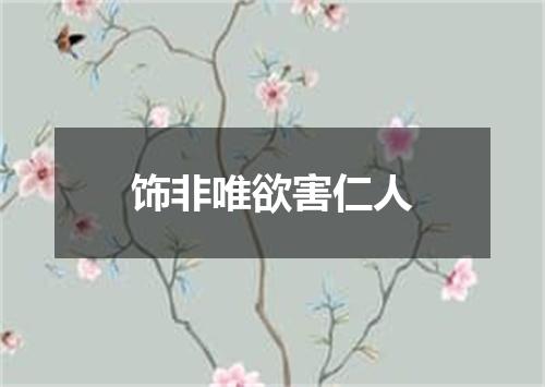 饰非唯欲害仁人