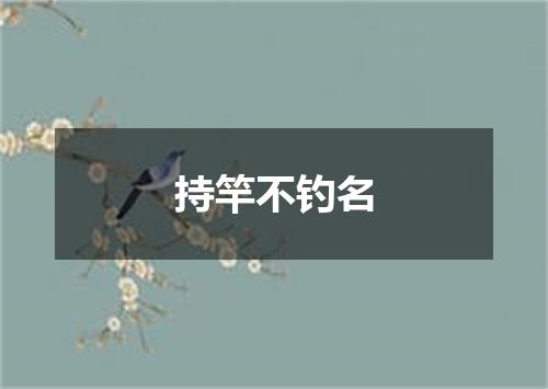 持竿不钓名