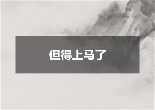 但得上马了