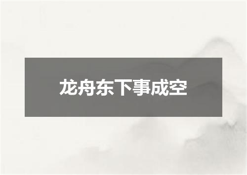 龙舟东下事成空