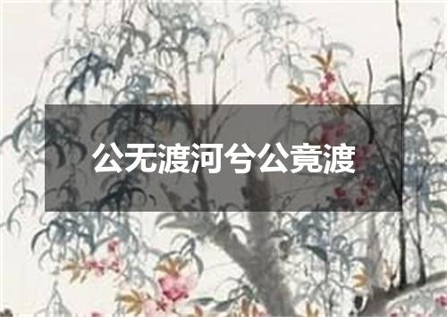 公无渡河兮公竟渡