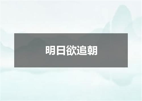 明日欲追朝