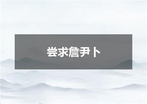 尝求詹尹卜