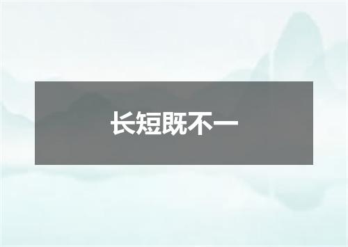 长短既不一