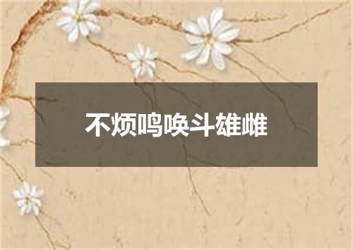 不烦鸣唤斗雄雌